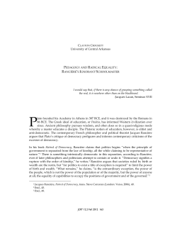 Pedagogy and Radical Equality - Journal for Cultural and Religious