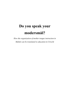 Do you speak your modersm&aring;l? - Utrecht University Repository