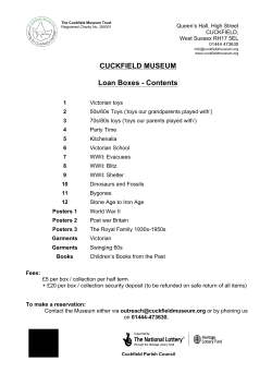 CUCKFIELD MUSEUM Loan Boxes