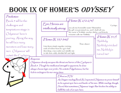 Book IX of Homer`s odyssey