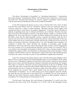 Abomination of Desolation - World of the Bible Ministries