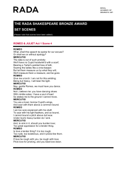 THE RADA SHAKESPEARE BRONZE AWARD SET SCENES