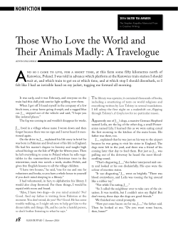 Those Who Love the World and Their Animals Madly: A Travelogue