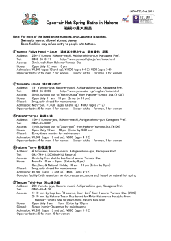 Open-air Hot Spring Baths in Hakone