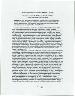 Minority Workforce Issues in Athletic Training