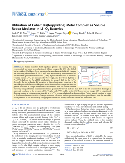 On the Utilization of Cobalt Bis(Terpyridine