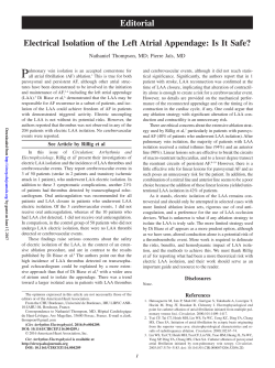 Electrical Isolation of the Left Atrial Appendage: Is It Safe?