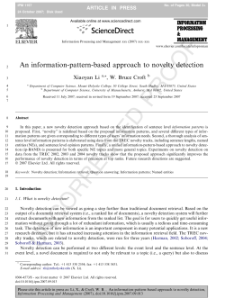 An information pattern based approach to