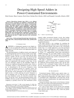 Designing High-Speed Adders in Power