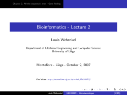 Bioinformatics - Lecture 2