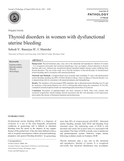 Thyroid disorders in women with dysfunctional uterine bleeding