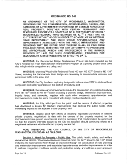 Ordinance No 542 Condemnation, Appropriation, etc of Property