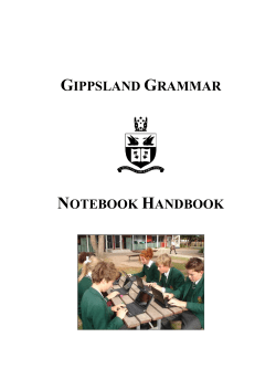 GIPPSLAND GRAMMAR NOTEBOOK HANDBOOK