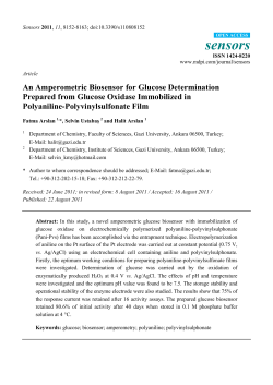 An Amperometric Biosensor for Glucose Determination Prepared