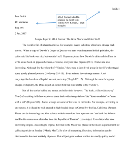 Sample Paper MLA Format 8th Edition