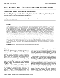 Odor&ndash;Taste Interactions: Effects of Attentional