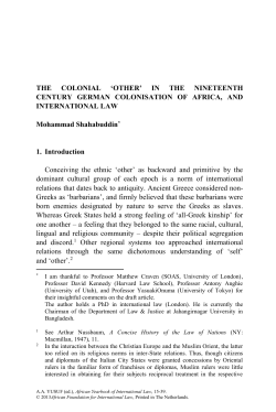 THE COLONIAL `OTHER` IN THE NINETEENTH CENTURY