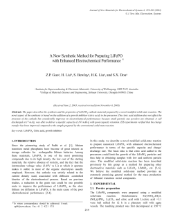 A New Synthetic Method for Preparing LiFePO with Enhanced