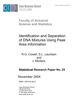 Identification and Separation of DNA Mixtures Using Peak Area