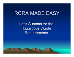 RCRA MADE EASY