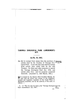 Taronga Zoological Park (Amendment)