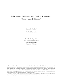 Information Spillovers and Capital Structure : Theory and Evidence &lowast;