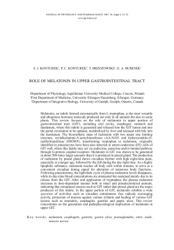 role of melatonin in upper gastrointestinal tract