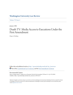 Death TV: Media Access to Executions Under the First Amendment
