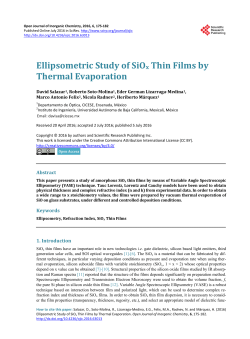 Ellipsometric Study of SiOx Thin Films by Thermal Evaporation