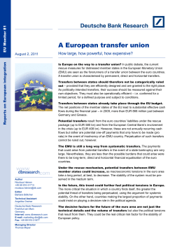 A European transfer union: How large, how powerful
