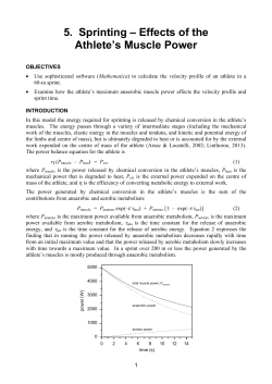 5. Sprinting – Effects of the Athlete`s Muscle Power