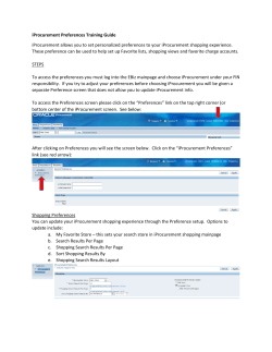iProcurement Preferences Training Guide iProcurement allows you