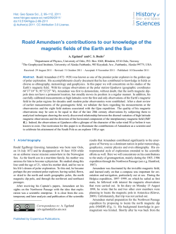 Roald Amundsen`s contributions to our knowledge of the