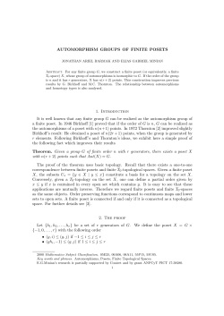 AUTOMORPHISM GROUPS OF FINITE POSETS 1. Introduction It is