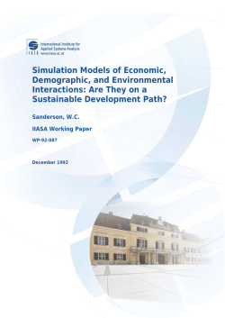 Simulation Models of Economic, Demographic, and Environmental
