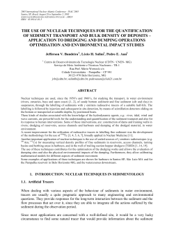 the use of nuclear techniques for the quantification of sediment