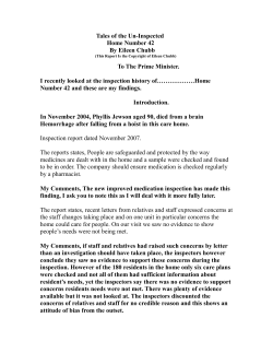 Tales of the Un-Inspected Home Number 42 By Eileen Chubb To