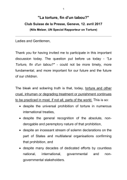La torture, fin d`un tabou?
