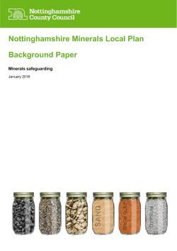 Minerals Local Plan Background Paper: Safeguarding