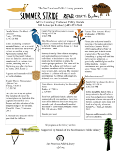 Movie Events @ Visitacion Valley Branch 201 Leland