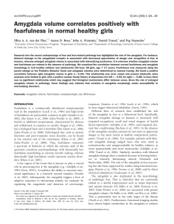 Amygdala volume correlates positively with