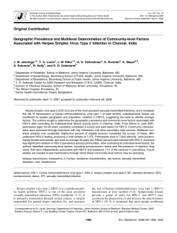 Geographic Prevalence and Multilevel Determination of Community