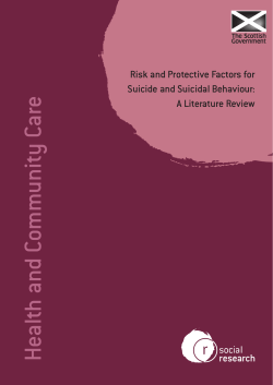 Risk and Protective Factors for Suicide and Suicidal Behaviour: A