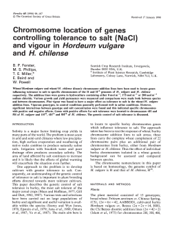 Chromosome location of genes controlling tolerance to salt (NaCI