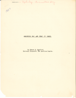 ARMISTICE DAY WHAT IT MEANS. By Edward E