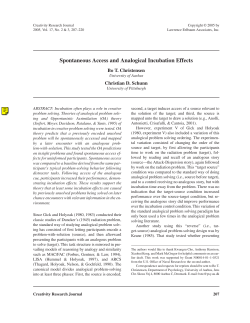 Spontaneous Access and Analogical Incubation Effects