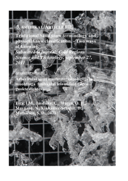 Traditional Sámi snow terminology and physical snow classification