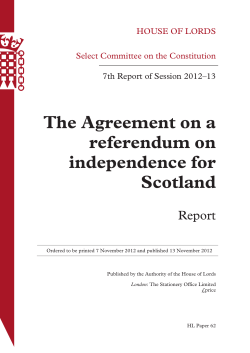 The Agreement on a referendum on independence for Scotland