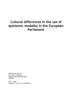 Cultural differences in the use of epistemic modality in the European