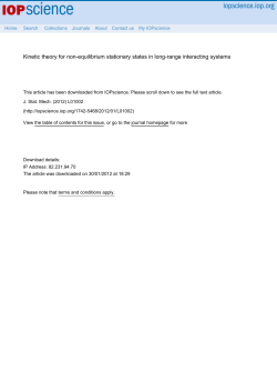 Kinetic theory for non-equilibrium stationary states in long